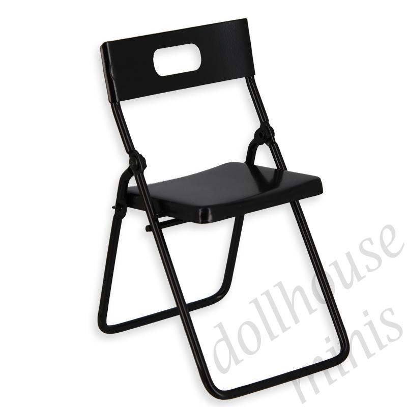 folding hair metal black miniature furniture 1:12