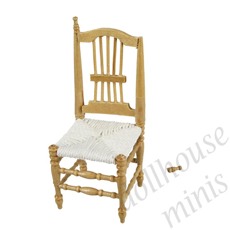 chair natural oak PART TO BE RE-GLUED miniature furniture 1:12