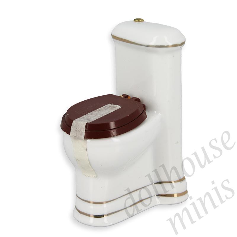 toilets white with gold- 1:12 toilets white with gold- 1:12