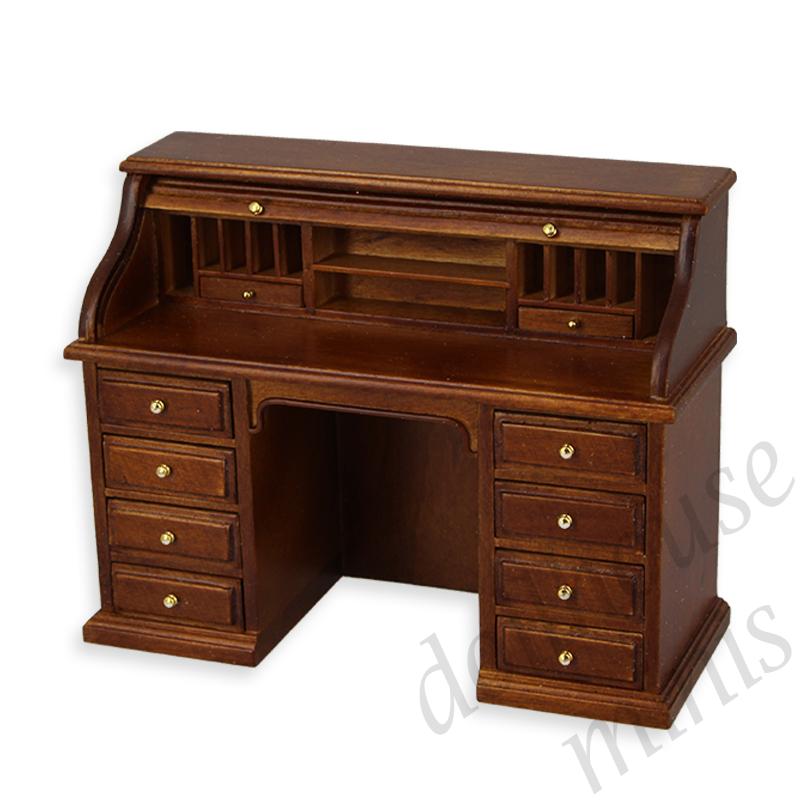 desk walnut with Jammed Sliding Drawer Trianon collectible furniture 1:12 desk walnut with Jammed Sliding Drawer Trianon collectible furniture 1:12