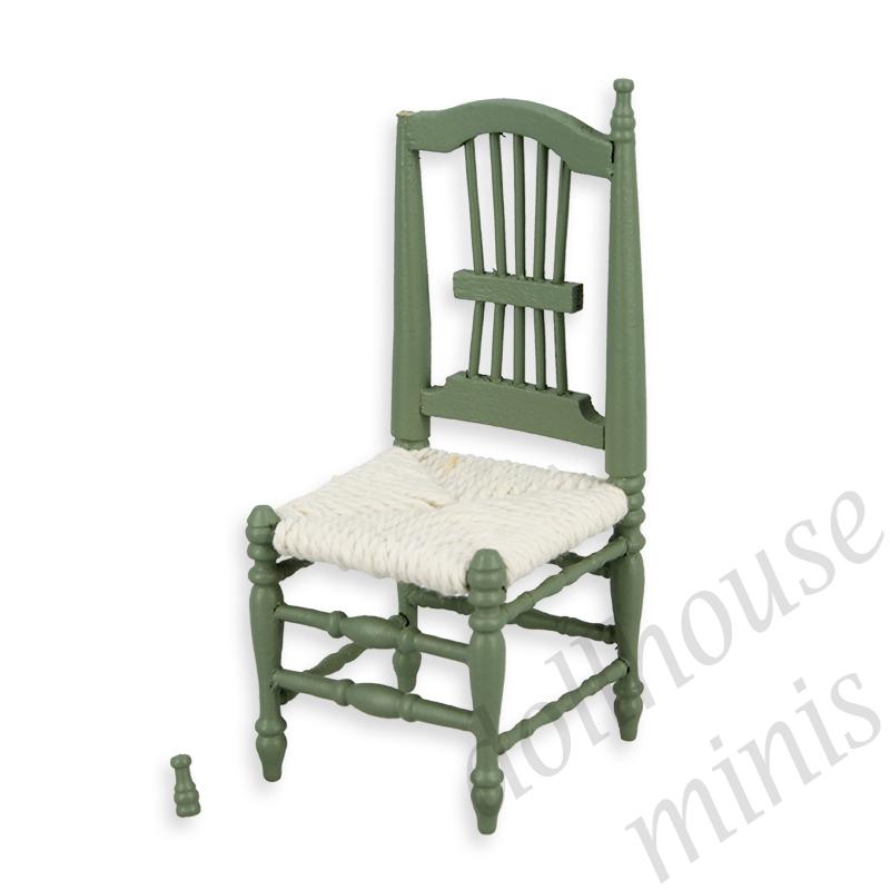 chair green - broken top - miniature furniture 1:12 chair green - broken top - miniature furniture 1:12