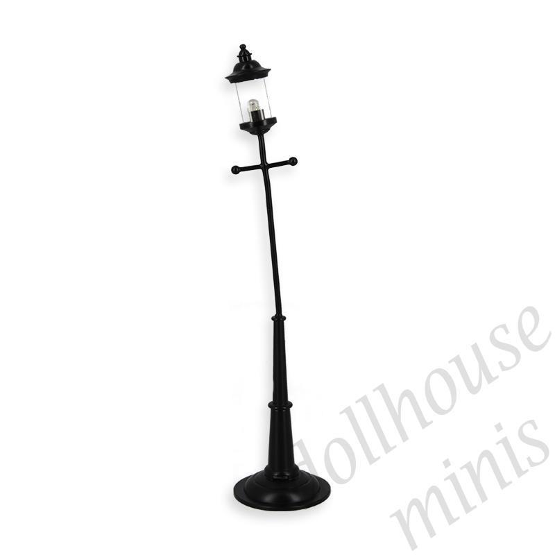 led street lamp black transparent -twisted - for dollhouses 1:12 led street lamp black transparent -twisted - for dollhouses 1:12