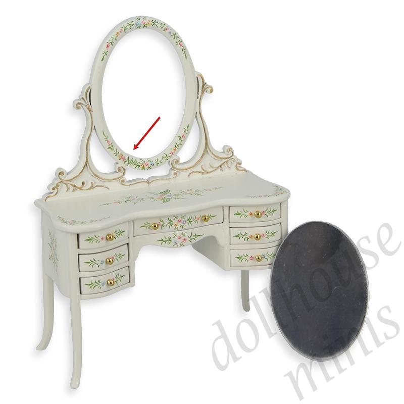 dresser ivory w/flowers - broken mirror frame - Trianon collectible furniture 1:12 dresser ivory w/flowers - broken mirror frame - Trianon collectible furniture 1:12
