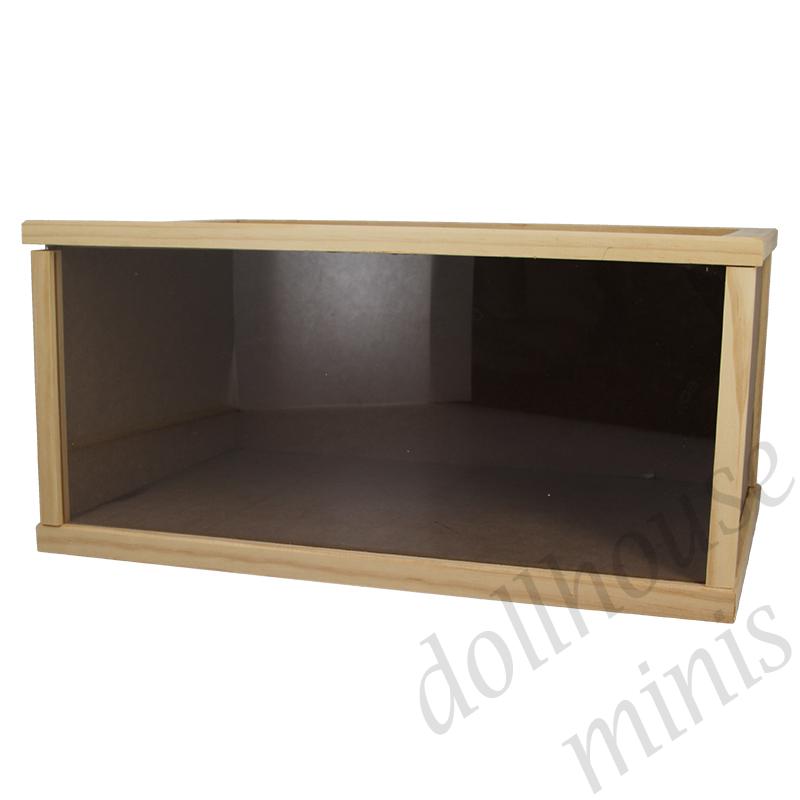 showcase kit barewood, sliding plexi l36.5xp25xh15.5cm 1:12