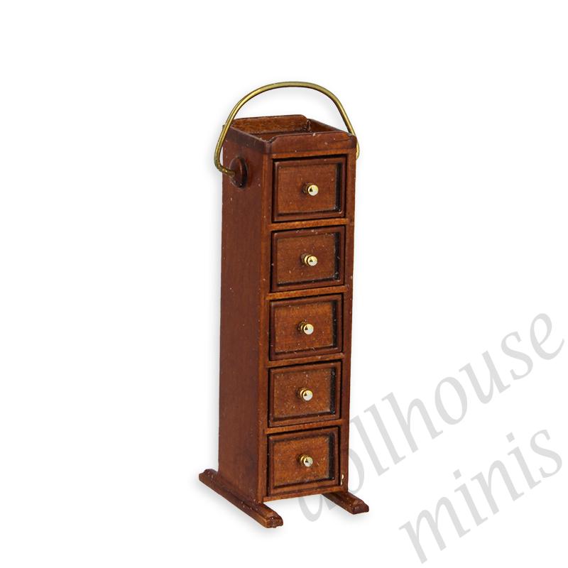 5-drawer sideboard walnut  Trianon collectible furniture 1:12