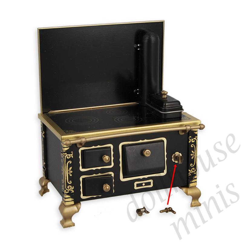 cooking stove black - FAULTY TAP- miniature furniture 1:12 cooking stove black - FAULTY TAP- miniature furniture 1:12