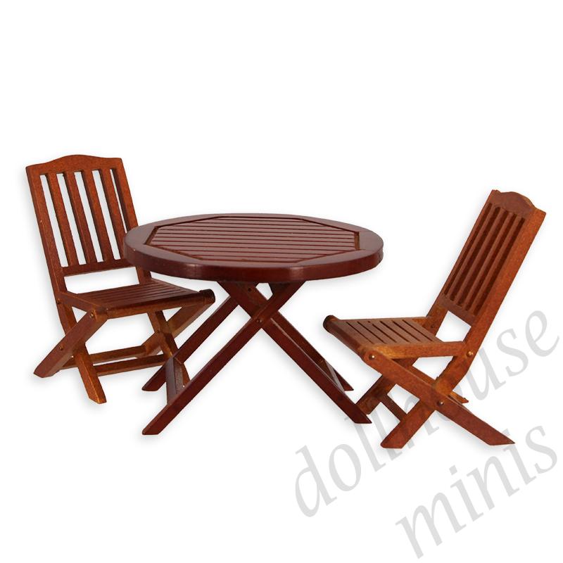 Garden set 3 pcs table and 2 chairs miniature furniture 1:12 Garden set 3 pcs table and 2 chairs miniature furniture 1:12