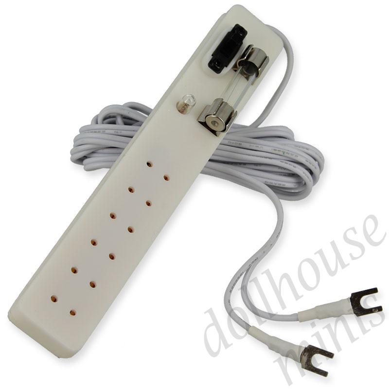 6 socket power and strip for dollhouses 1:12