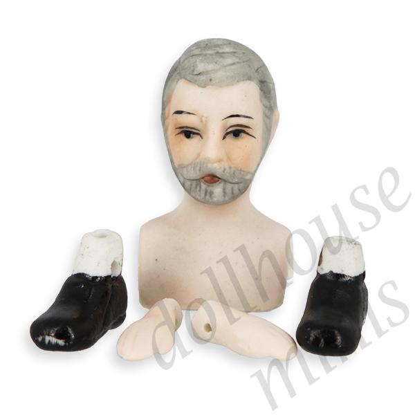 porcelain doll kit grandfather for dollhouses 1:12