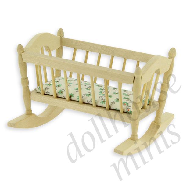swinging cradle bare wood miniature furniture 1:12 swinging cradle bare wood miniature furniture 1:12