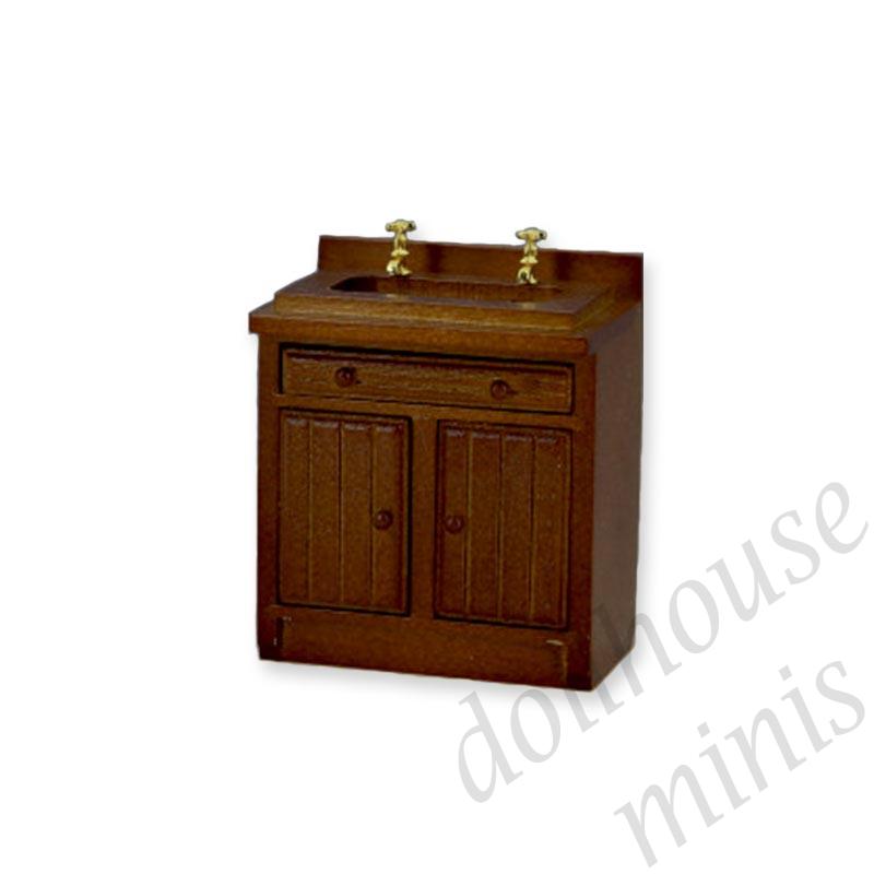 kitchen element sink walnut miniature furniture 1:12