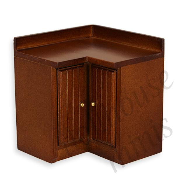 kitchen corner, walnut miniature furniture 1:12