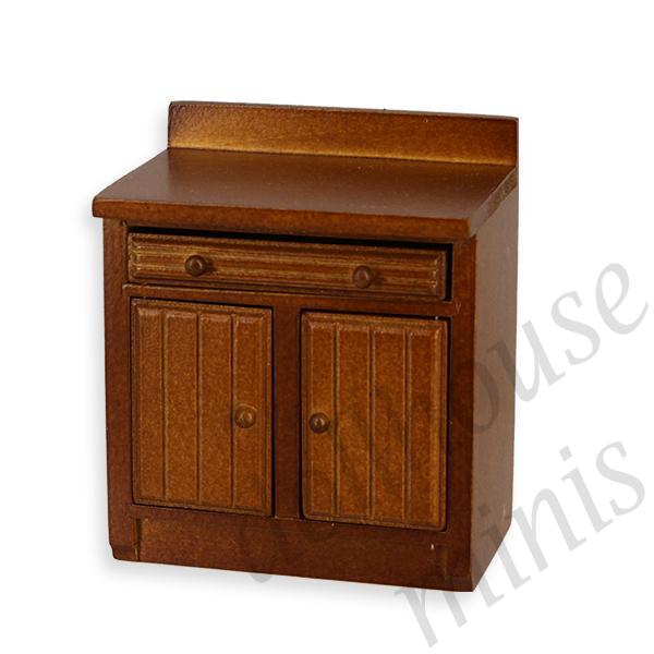 kitchen element walnut miniature furniture 1:12