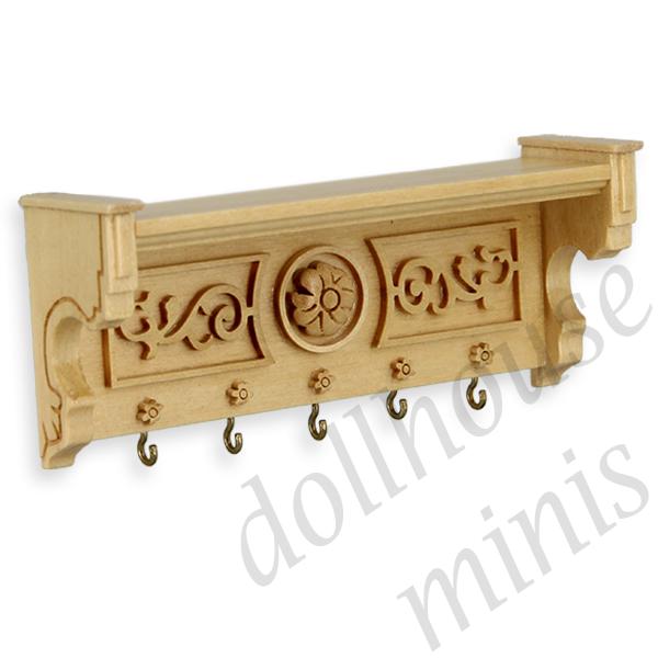 wall shelf natural oak miniature furniture 1:12