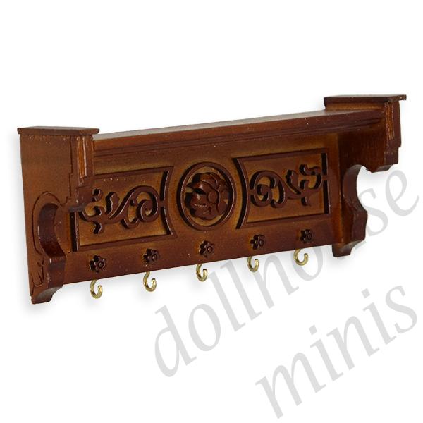 wall shelf walnut miniature furniture 1:12 wall shelf walnut miniature furniture 1:12