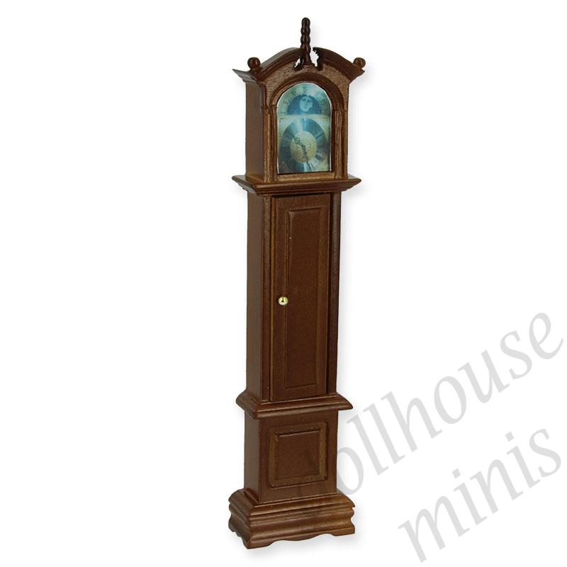 grandfather clock walnut miniature furniture 1:12 grandfather clock walnut miniature furniture 1:12