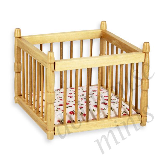 play pen natural oak miniature furniture 1:12