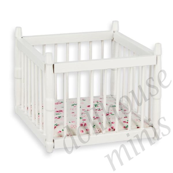 white play pen miniature furniture 1:12 white play pen miniature furniture 1:12