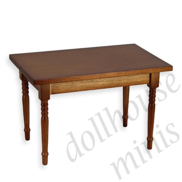 kitchen table walnut miniature furniture 1:12