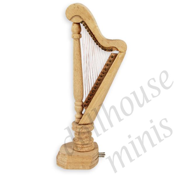 harp bare wood miniature furniture 1:12 harp bare wood miniature furniture 1:12