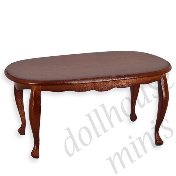 oval table walnut miniature furniture 1:12 oval table walnut miniature furniture 1:12