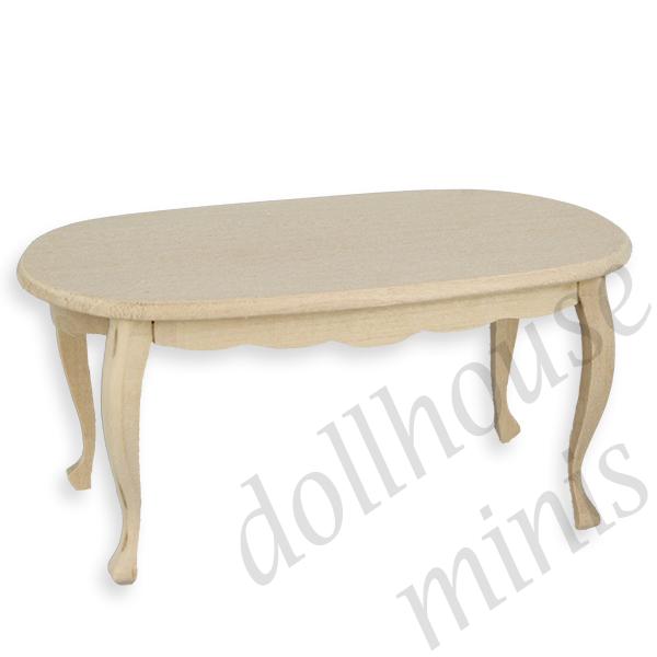 oval table bare wood miniature furniture 1:12 oval table bare wood miniature furniture 1:12