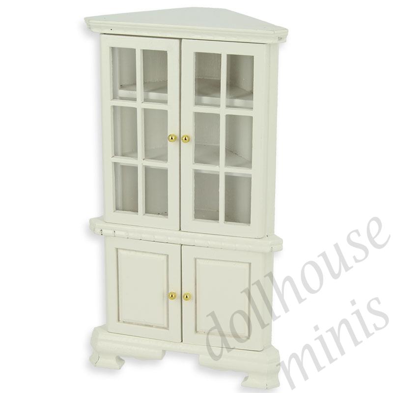 corner cabinet white miniature furniture 1:12