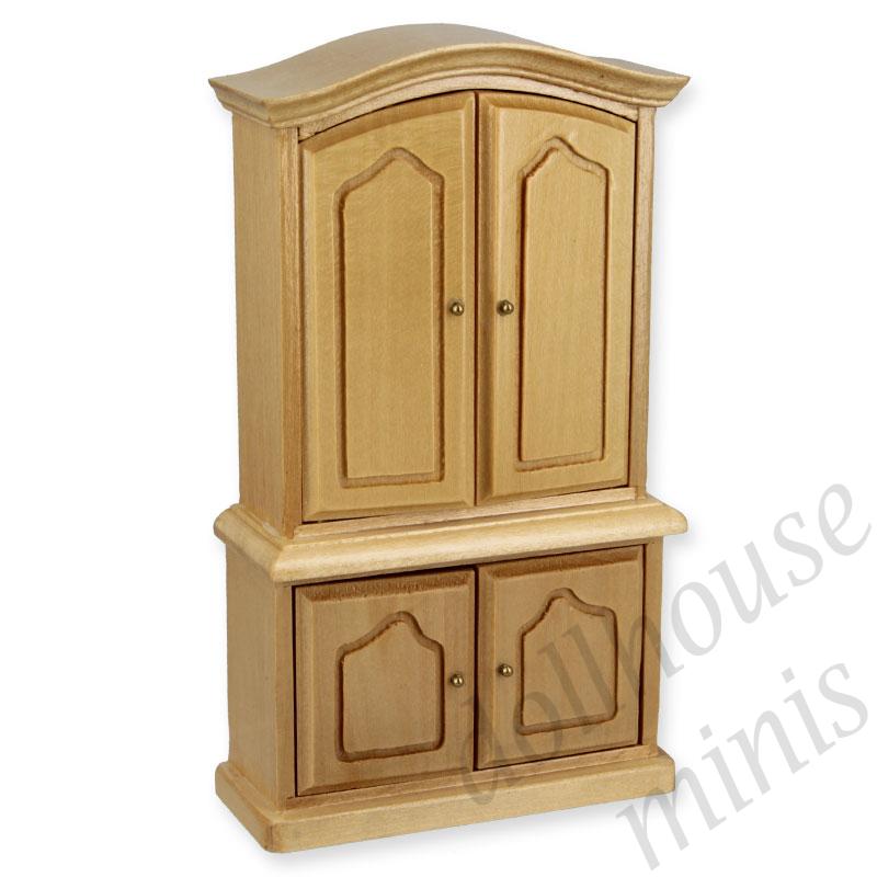 two-piece-cabinet natural oak miniature furniture 1:12 two-piece-cabinet natural oak miniature furniture 1:12