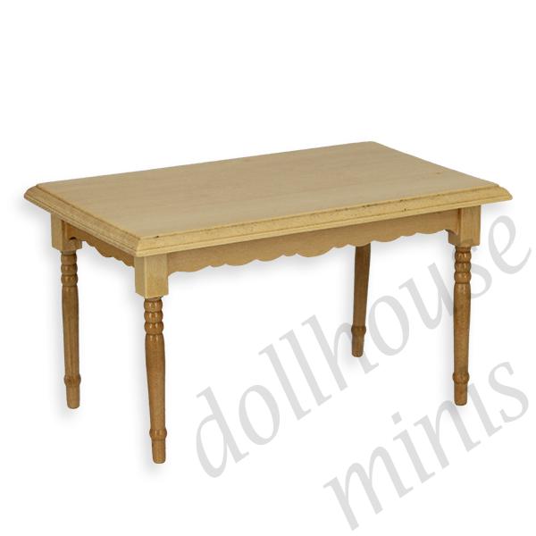 table natural oak miniature furniture 1:12 table natural oak miniature furniture 1:12