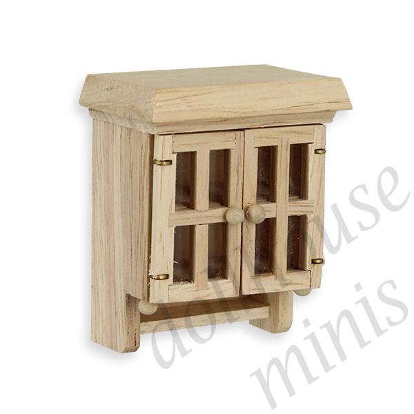 medicine wall cabinet barewood miniature furniture 1:12