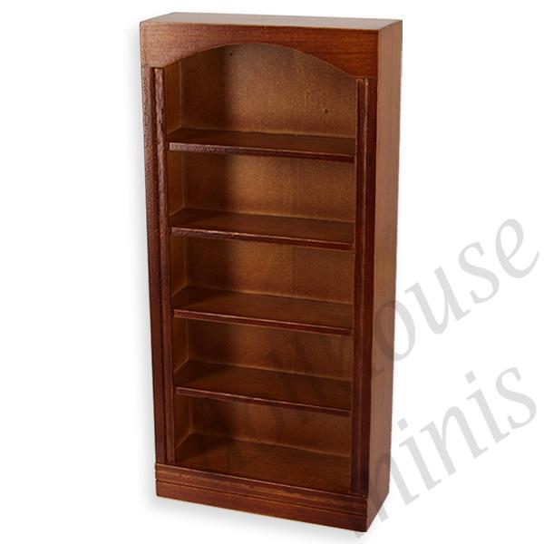 single bookcase walnut miniature furniture 1:12 single bookcase walnut miniature furniture 1:12