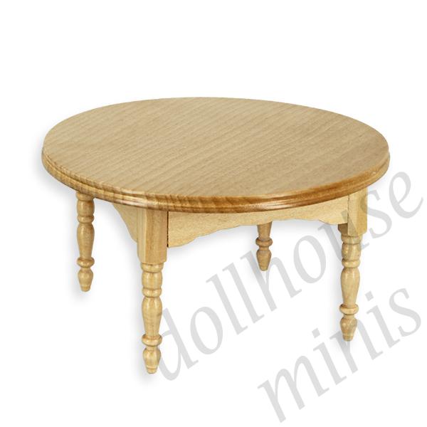 round table natural oak miniature furniture 1:12