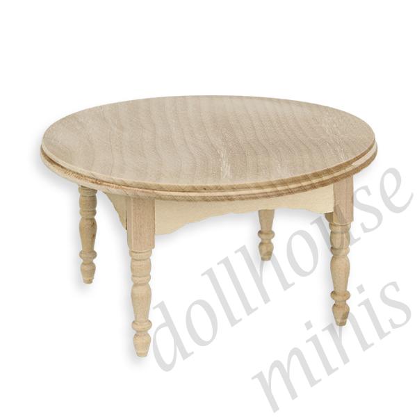 round table bare wood miniature furniture 1:12 round table bare wood miniature furniture 1:12