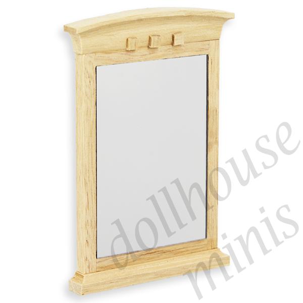 arched mirror bare wood miniature furniture 1:12