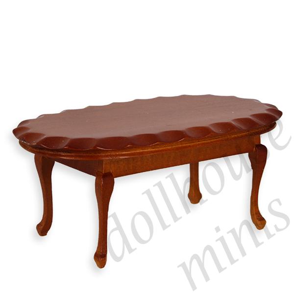 oval table beveled edge l-xv cherrywoodt miniature furniture 1:12 oval table beveled edge l-xv cherrywoodt miniature furniture 1:12