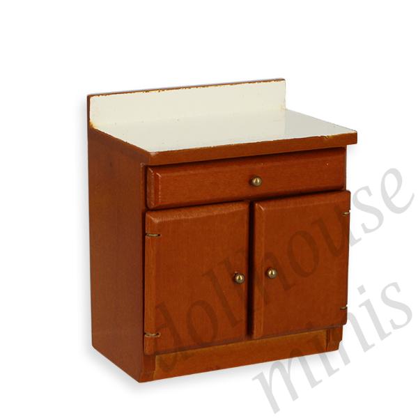 kitchen element, walnut miniature furniture 1:12 kitchen element, walnut miniature furniture 1:12