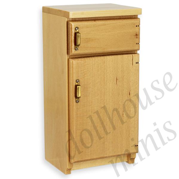 kitchen fridge, natural oak miniature furniture 1:12 kitchen fridge, natural oak miniature furniture 1:12
