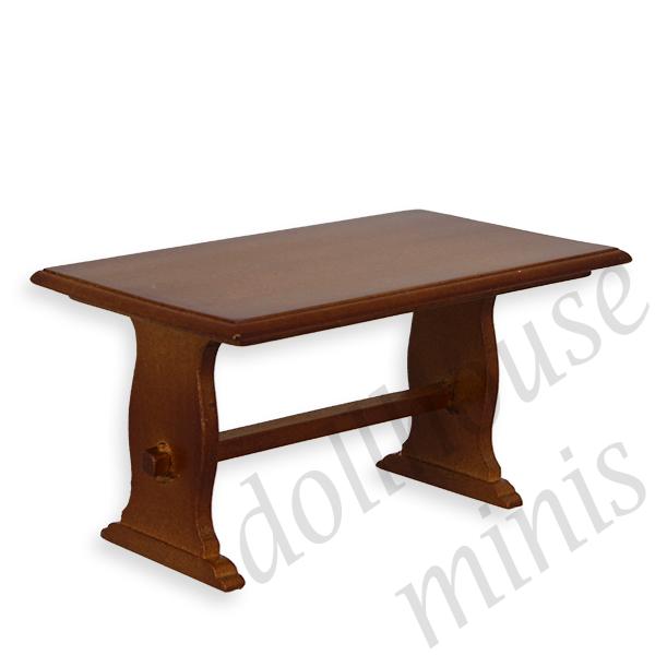 farmers table walnut miniature furniture 1:12 farmers table walnut miniature furniture 1:12