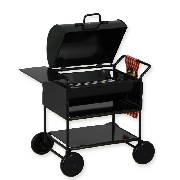 american barbeque grill black miniature 1:12