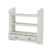 wall shelf w drawers white miniature 1:12