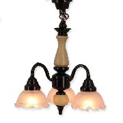 12v hanging lamp clip black 3 tulips miniature 1:12