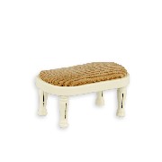 foot-rest louis xvi ivory, gold velvet miniature furniture 1:12