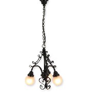 12v hanging lamp clip black 3 globes miniature 1:12