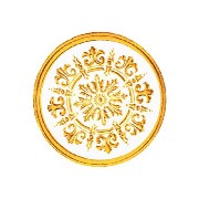 ceiling rosette 3d white-gold miniature 1:12
