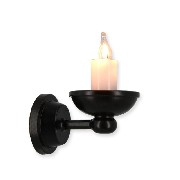 12v wall lamp clip candle black miniature 1:12