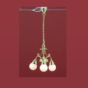 12v hanging lamp clip brass 3 globes for dollhouses 1:12