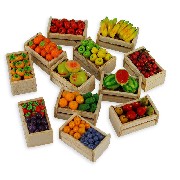 fruites wooden crate miniature 1:12