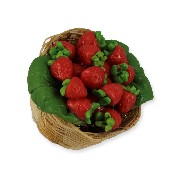strawberry in basket miniature 1:12