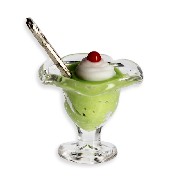 sundae dish, green mint Miniature 1:12