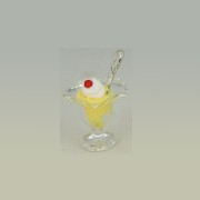 sundae dish, vanilla miniature 1:12